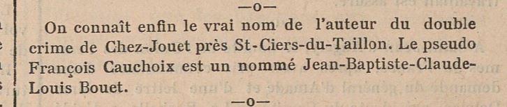 Echo de jarnac 16 fevrier 1908 crime bricou