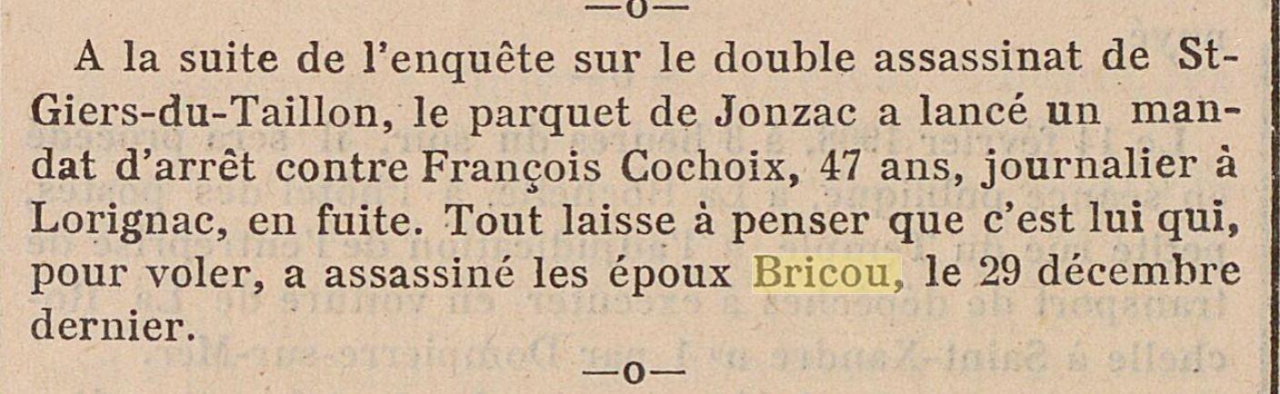 Echo de jarnac 19 janvier 1908